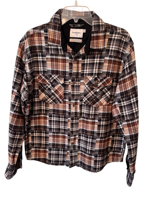 Goodfellow & Co Other - Goodfellow & Co Plaid Button-Up Shirt Jacket in Brown and Black Size Medium